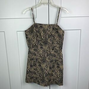 & Other Stories Size 6 Linen Blend Mini Dress Leopard Animal